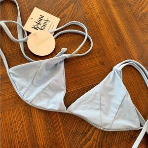 Kulani Kinis Powder Blue Bikini Top NWT sz S